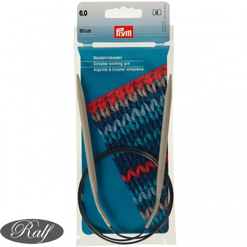 Andrele circulare aluminiu, 80 cm - 6,00 mm - Prym 211309